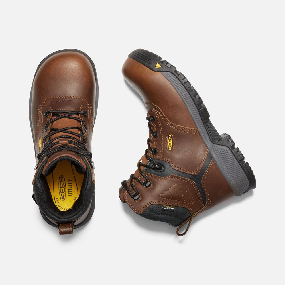 Keen Trekking Bot Kadın Kahverengi - Chicago 6\" Waterproof (Carbon-Fiber Toe) - Türkiye OMQX75961